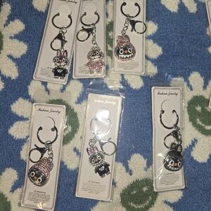 Fashion Jewelry Pink and Black Character Keychain Collection